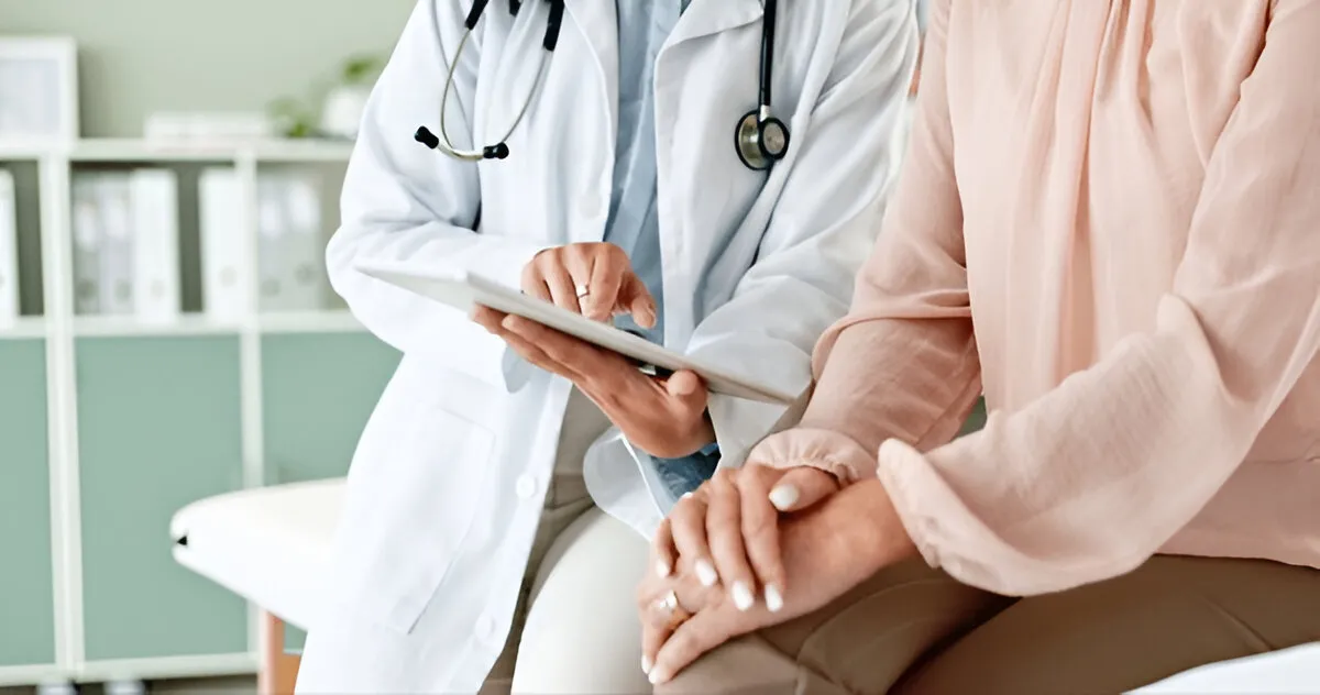 Doctor reviewing information with a patient